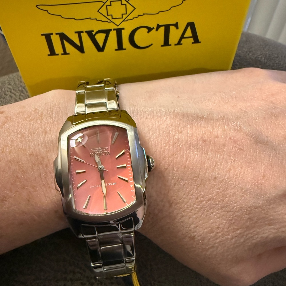 Invicta Lupah Women's Watch - 29mm Coral Dial Steel Watch - Picture 2 of 4